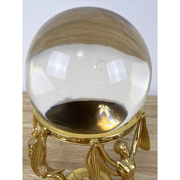 RARE Vintage Crystal Visions 1989 Franklin Mint Crystal Ball 24K Gold Plated - Picture 8 of 11